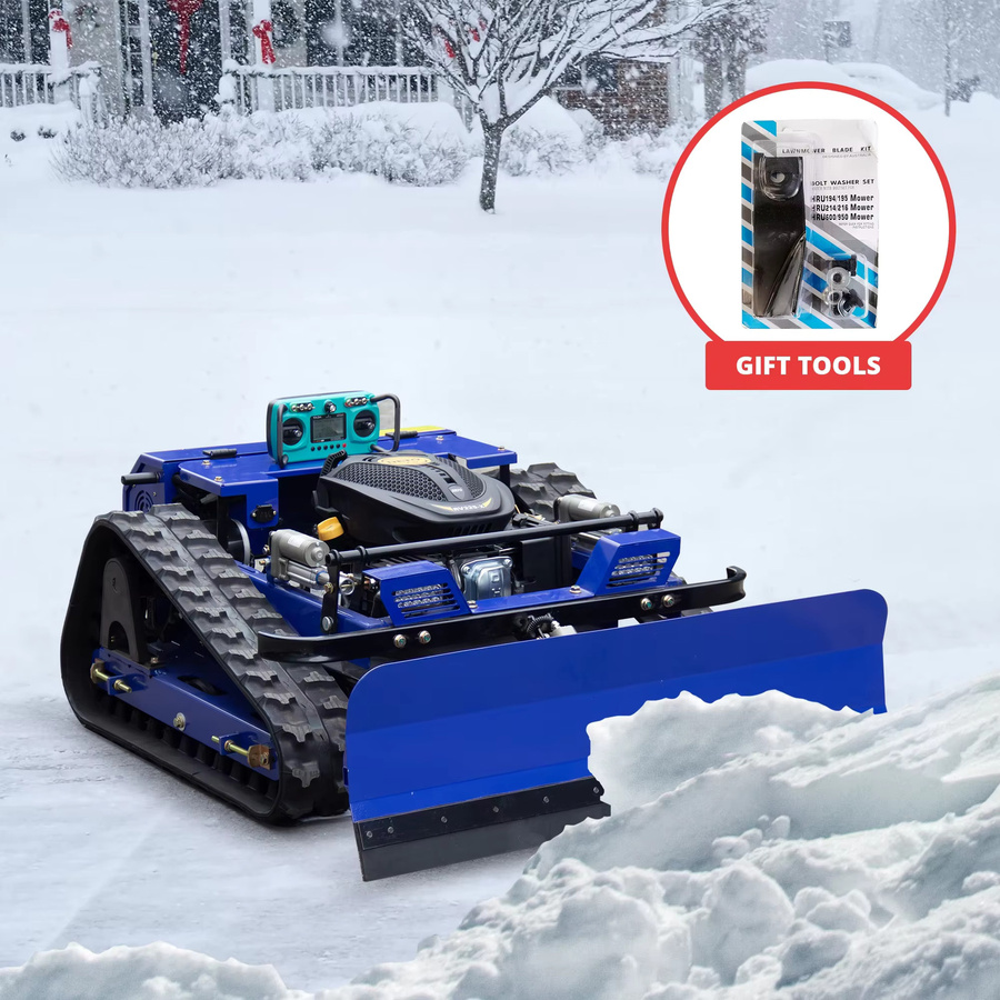 DEEPKRON RC-Rasenmäher mit Schneeschaufel, ferngesteuerter intelligenter Grasschneider mit wiederaufladbarem Akku, Blau - Bild 4