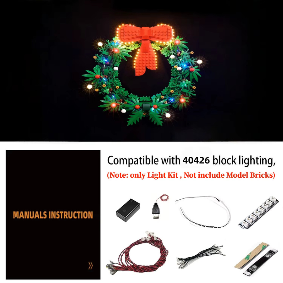 LYBMTWF LED-Beleuchtungsset für Lego 40426 Weihnachtskranz mit RGB-Multicolor-Licht und Fernbedienung - Bild 2