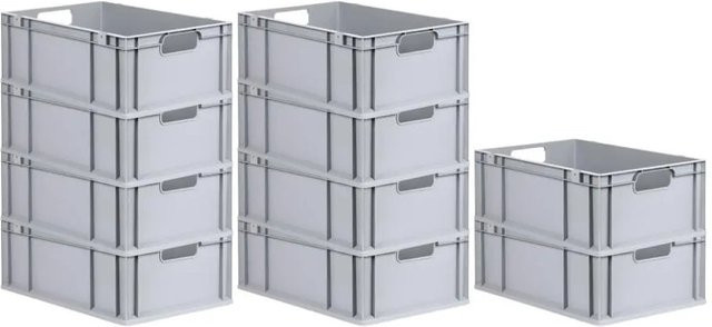 PROREGAL Spar Set 10x Eurobox Nextgen Economy Transportboxen Grau H x B x T: 22 x 40 x 60 cm - Bild 1