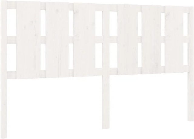vidaXL Kopfteil aus Massivholz Kiefer in Weiß, rustikales Bettgestell, B/T/H: 185,5 x 4 x 100 cm - Bild 1
