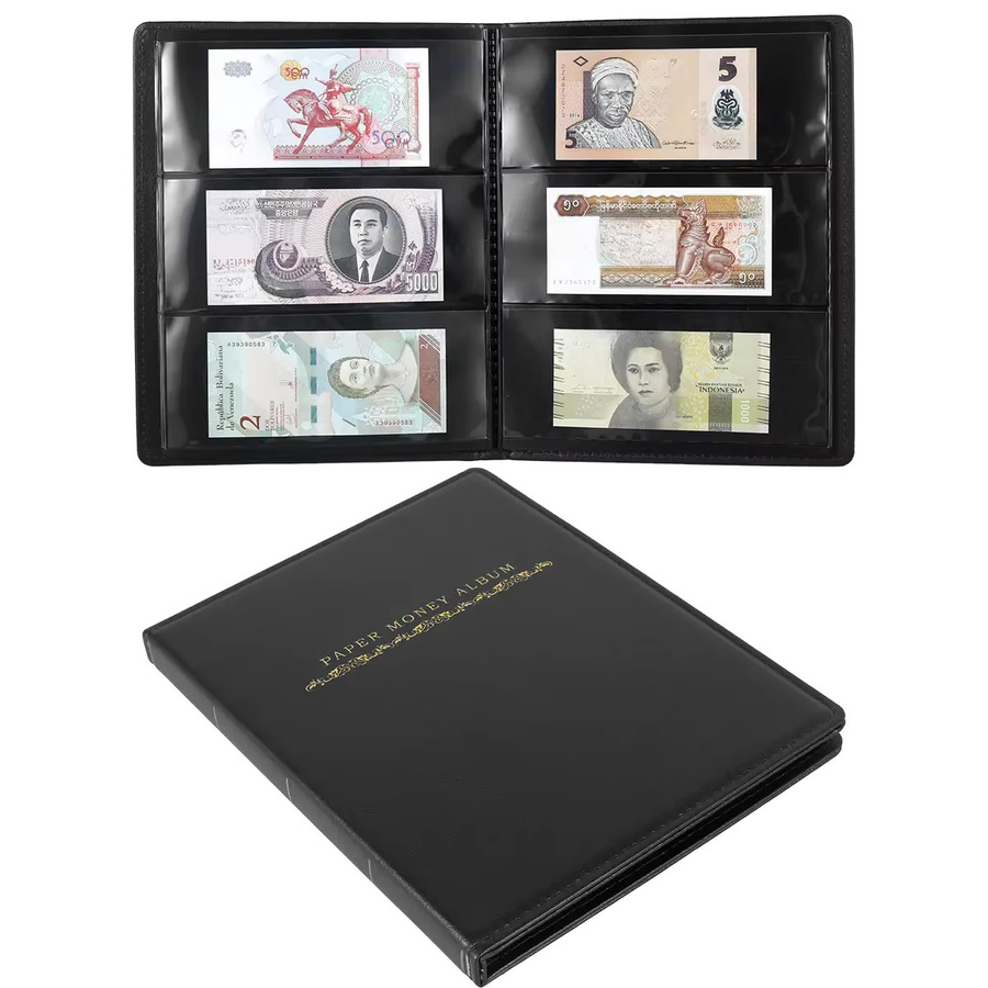 Banknote World Currency Collection Album Schwarz aus Kunststoff zum Sammeln von Papiergeld - Bild 7