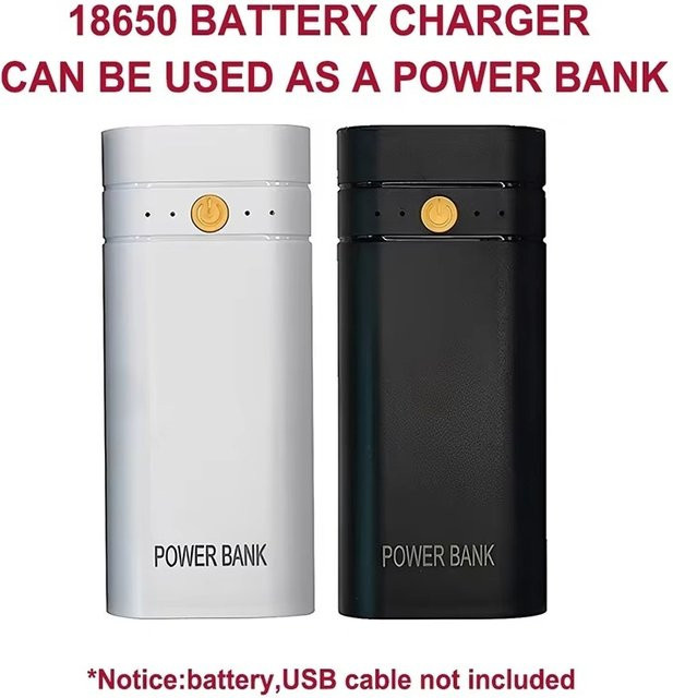 BRYNTHORX DIY Powerbank-Set mit USB Typ-C Schnellladung für 2x 18650 Akkus in Weiß - Bild 1