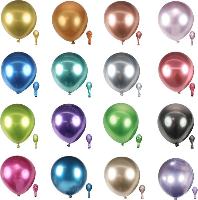 MicroPlush Chrom Metall Latex Luftballons in Grün und Multicolour für Geburtstag, Hochzeit oder Babyparty, 12 Zoll (30,48 cm) - Bild 1