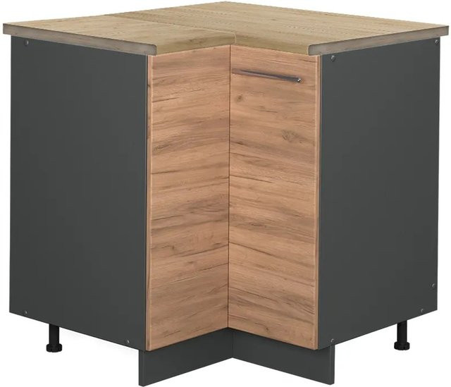 Vicco Eckunterschrank Fame-Line Goldkraft Eiche/Anthrazit, B/T/H: 80,5 x 60,0 x 82,0 cm - Bild 1