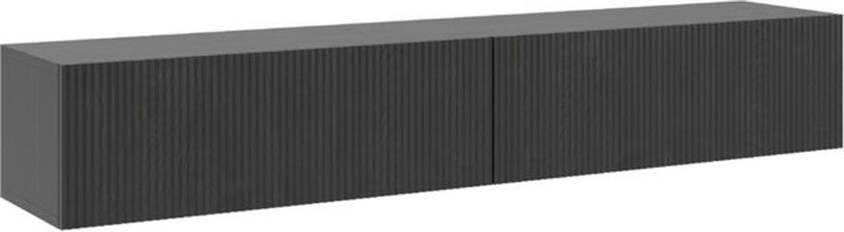 Selsey Nolie TV-Hängeboard 2-türig in Holzoptik Esche Schwarz, B: 175 cm, H: 32 cm, T: 28,5 cm - Bild 1