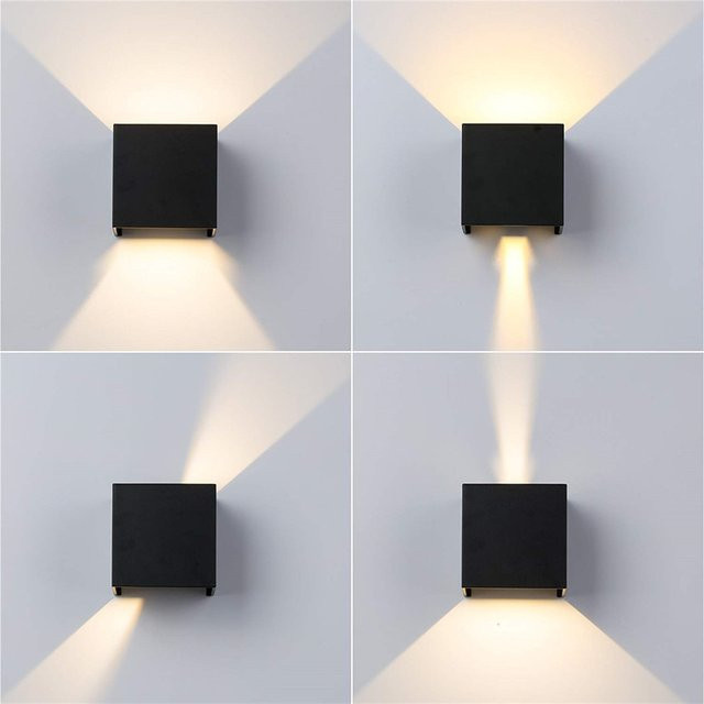 CYLRDXK LED Wandlampe aus Aluminium in Weiß, IP65 wasserdicht, moderne Up-Down Außen- und Innenbeleuchtung für Garten, Wohnzimmer oder Schlafzimmer - Bild 1