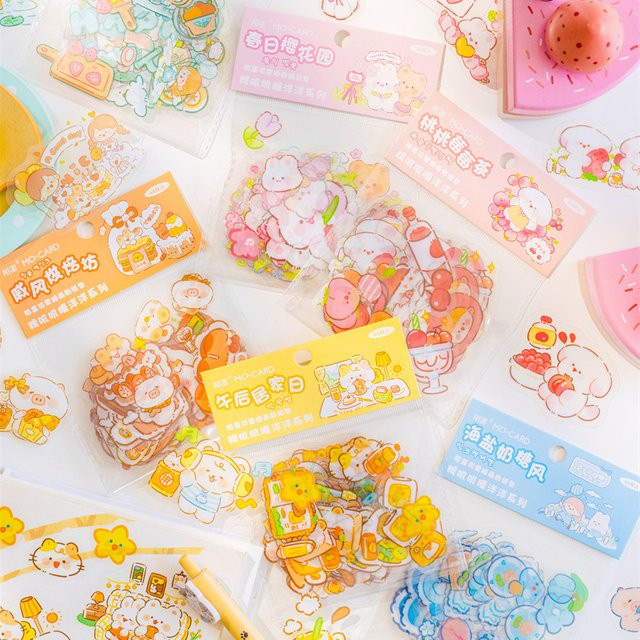 46 Stück Kawaii Cartoon Aufkleber selbstklebend in Multicolour für Scrapbooking und Tagebuch Gestaltung - Bild 1