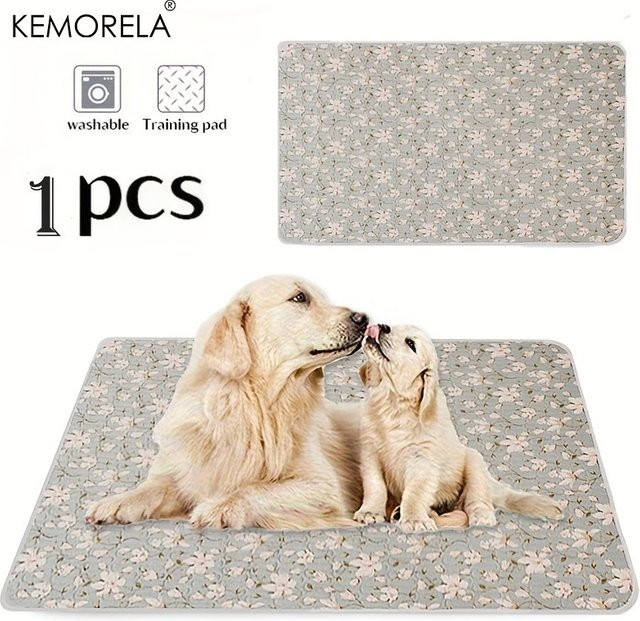 KEMORELA Waschbare Hundetrainingsmatte in Floral Multicolour aus langlebiger Polyesterfaser für Welpen und inkontinente Haustiere - Bild 1