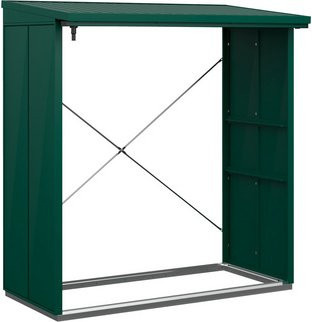 Ecostar Kaminholzregal Elegant-V aus Metall in Moosgrün, B/H/T: 181,4 x 198 x 102,5 cm - Bild 2