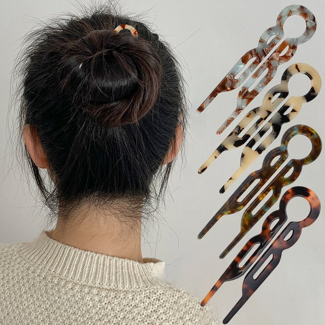 FORWOT Haarknoten U-förmige Haar-Sticks aus Acetat, Damen - Bild 1