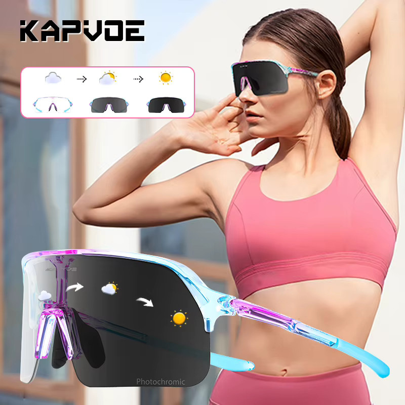 Kapvoe Sportsonnenbrille, Unisex, Vollrand, Kunststoff, wrap - Bild 4