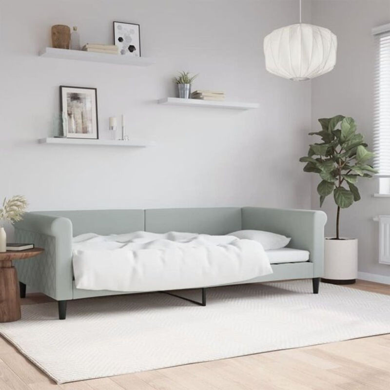 Modernes Tagesbett aus Samt von Vidaxl in Grau, B/T/H: 200 x 100 cm - Bild 1