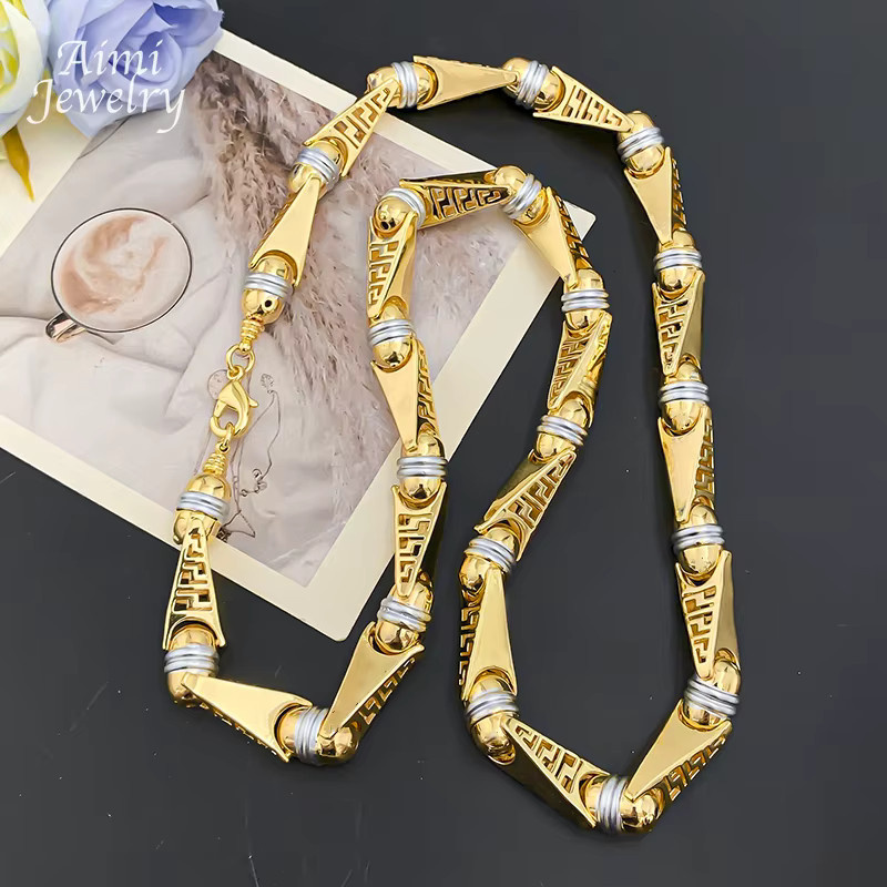 HIPUNK Halskette, 18-Karat-Vergoldung, Gold, Herren, 63,5 cm - Bild 3