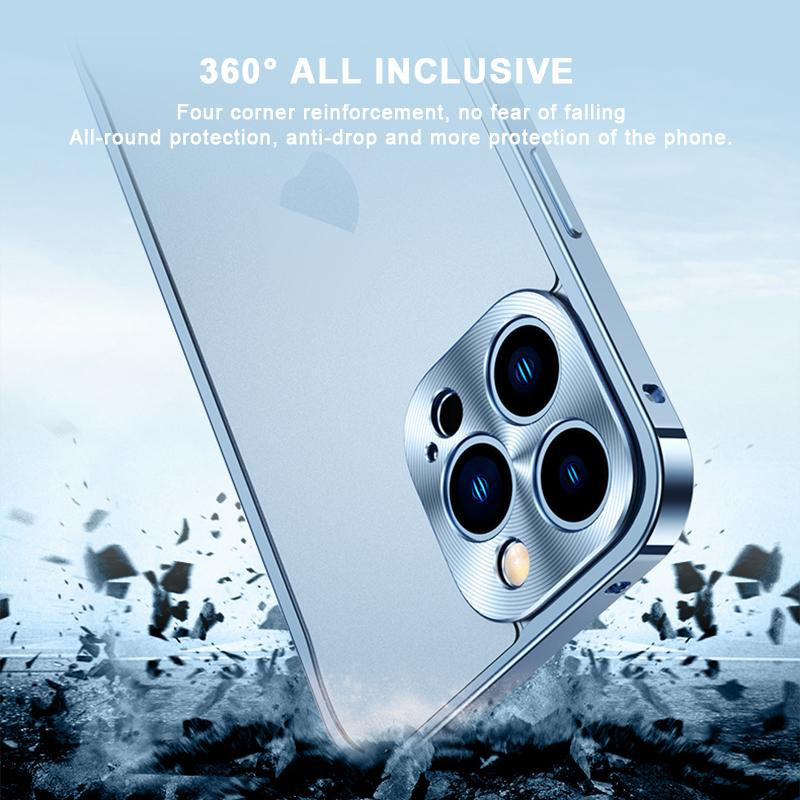 DUODUO 3C Handyhülle mit Metallrahmen und Objektivschutz aus Aluminiumlegierung für iPhone 11 bis iPhone 16 Pro Max, Farbe: Grün - Bild 2