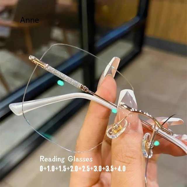LALAMOLI Lesebrille Vintage, randlos, Metall, Damen, Blaulichtfilter - Bild 1