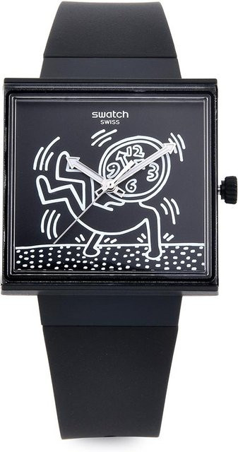Swatch Armbanduhr, Quarz, Kunststoff, Grau, Herren - Bild 1