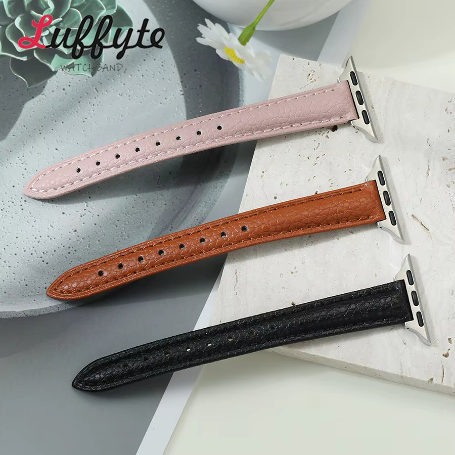 Luffyte Uhrenarmband PU-Leder, Litschi-Muster, Unisex - Bild 2
