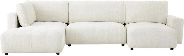 Vente-unique Sofa Celaro in Beige mit L-Form und Chenille-Stoff ohne Schlafmöglichkeit, Breite: 352 cm - Bild 1