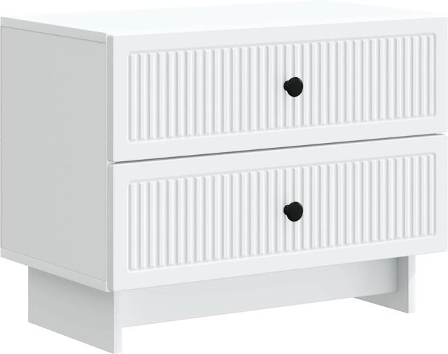 vidaXL Nachttisch in Weiß aus Holzwerkstoff im Vintage-Design, B/T/H: 62 x 34,5 x 47,5 cm - Bild 1