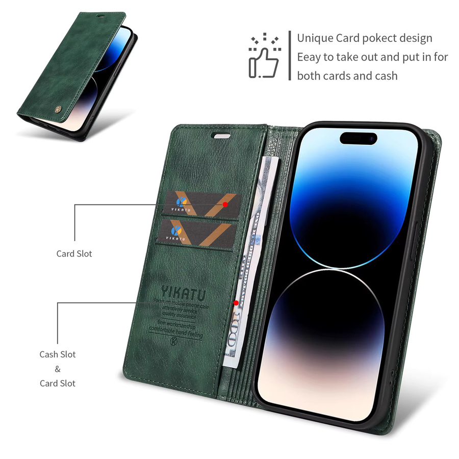 Lederne Brieftasche als Flip-Hülle für Xiaomi Redmi Note 10 11 12 13 14 Pro Plus mit Magnetischem Ständer in Gold - Bild 4