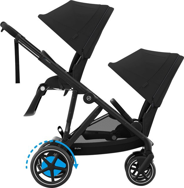 Cybex Gold eGazelle S Zwillings- und Geschwisterwagen in Schwarz - Bild 1