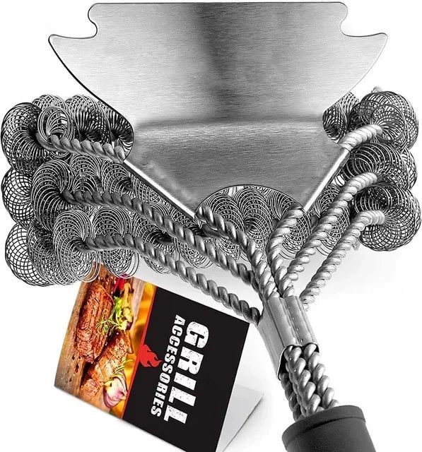 Jiahomily Grillpinsel mit Edelstahlborsten für Barbecue und Grillreinigung - Bild 1