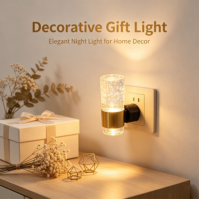 Lyfs LED Nachtlicht mit dimmbarer Helligkeit in Warmweiß, Transparentes Glas Design, 3000K - Bild 1