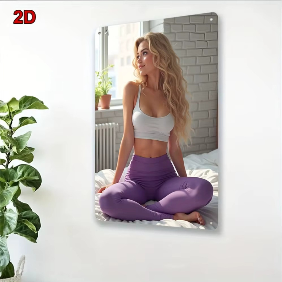 HELLOYOUNG Vintage Metall-Wandkunst Yoga-Poster in Weiß und Multicolour, B: 20,3 cm, H: 30,5 cm - Bild 2