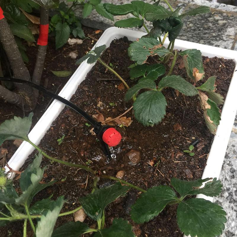 Family Circle 50 Stück Gartenbewässerungsdüsen mit verstellbaren Tropfern, 1/4 Zoll, Rot - Bild 2