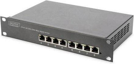 Digitus DN-80114-1 Ethernet Switch mit 8 Ports, 1 Gbit/s, Schwarz - Bild 2