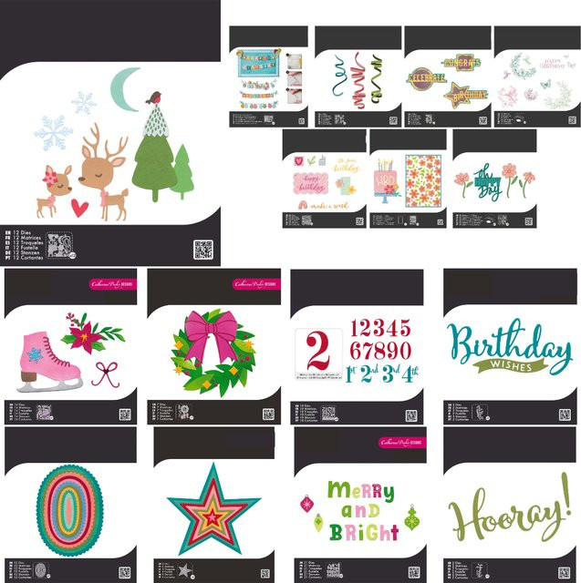 Metall-Stanzformen für Scrapbooking und DIY-Projekte mit Happy Birthday, Stars und Merry Christmas Motiven in Multicolour - Bild 1