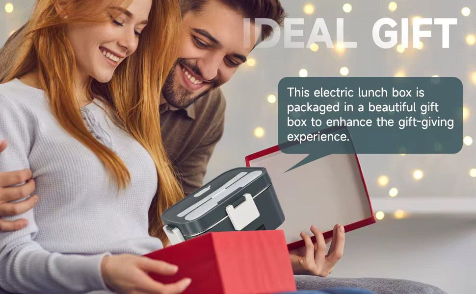 Avehrit 2-in-1 Elektrische Lunchbox mit Edelstahl-Behälter, tragbarer auslaufsicherer Speisenwärmer, mikrowellengeeignet - Bild 2