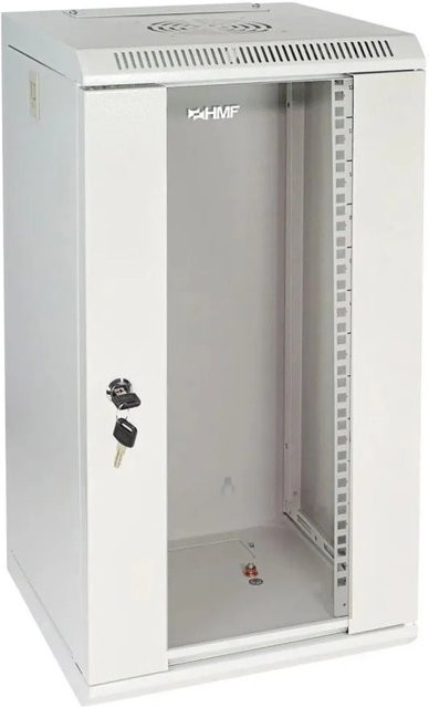 HMF Serverschrank Netzwerkschrank 12HE Wandgehäuse 10 Zoll in Lichtgrau - Bild 1