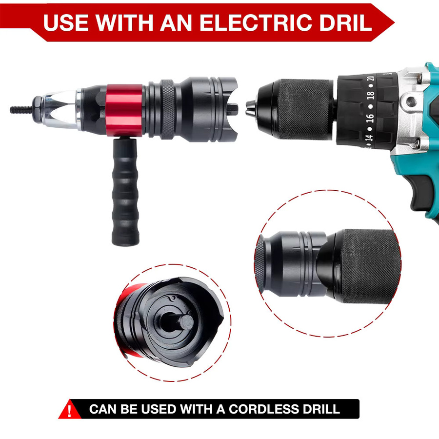 Professionelle elektrische Nietmutternpistole als Akku-Nietwerkzeug für M3 M4 M5 M6 M8 M10 Muttern - Bild 5