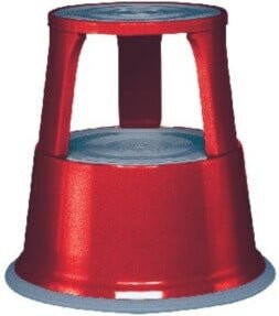 Rollhocker aus Stahlblech von WEDO in Rot, Höhe: 43,5 cm, Durchmesser oben: 29 cm, Durchmesser unten: 43,5 cm - Bild 1