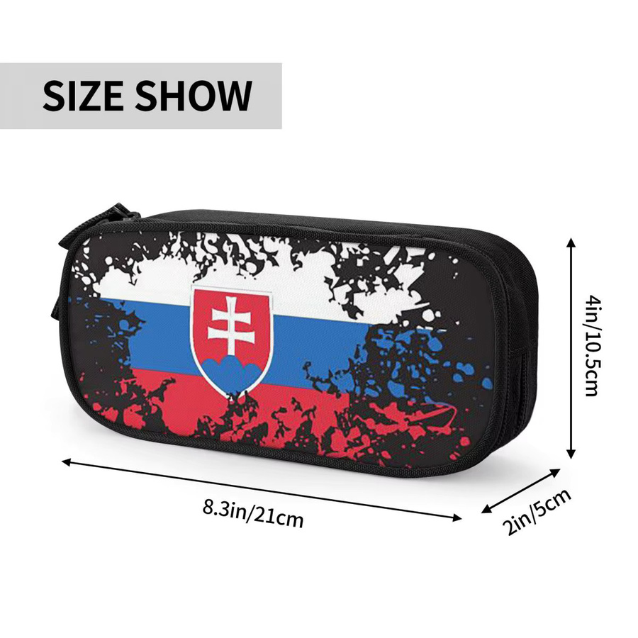 Federmäppchen mit Flagge der Slowakei als Stiftbox für Schüler, mehrfarbiges Textil-Etui mit großem Fassungsvermögen - Bild 2