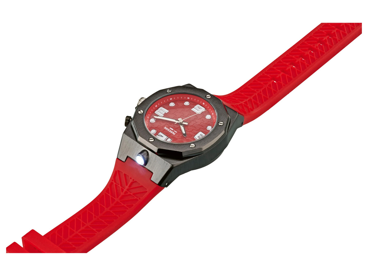 PARKSIDE Armbanduhr, Quarz, Metall, 40 mm, Silikon, Rot, Unisex - Bild 2