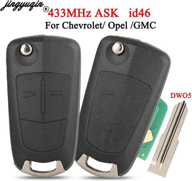 Jingyuqin Ersatz Fernbedienung für Chevrolet Captiva Opel Antara Zafira GMC Terrain 433 MHz FSK mit ID46 Chip in Schwarz - Bild 1