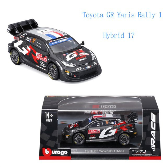 Bburago WRC Toyota GR Yaris Rally1 Hybrid, Modellauto, 1:43, mit Rückziehfunktion, ab 14 Jahren - Bild 1