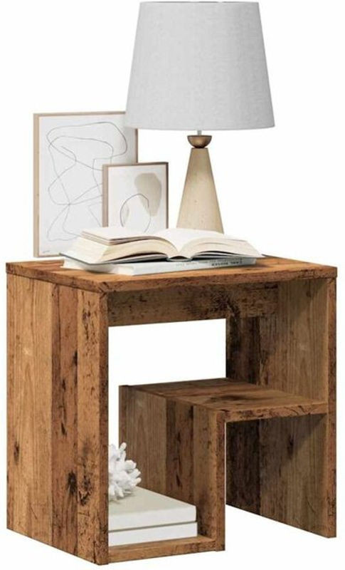 Vidaxl Set 2 Nachttische in Altholz-Optik Braun im Landhaus- und Industrial-Stil aus Holzwerkstoff B/T/H: 40 x 30 x 40 cm - Bild 1