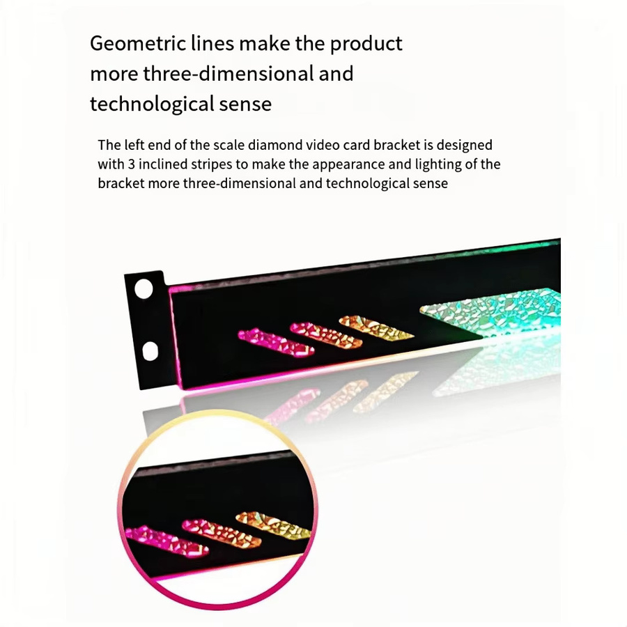 CX FUTRUE Computer-GPU-Halterung aus Kunststoff und Aluminiumlegierung mit ARGB-Design in Schwarz und 3-poliger Schnittstelle - Bild 3