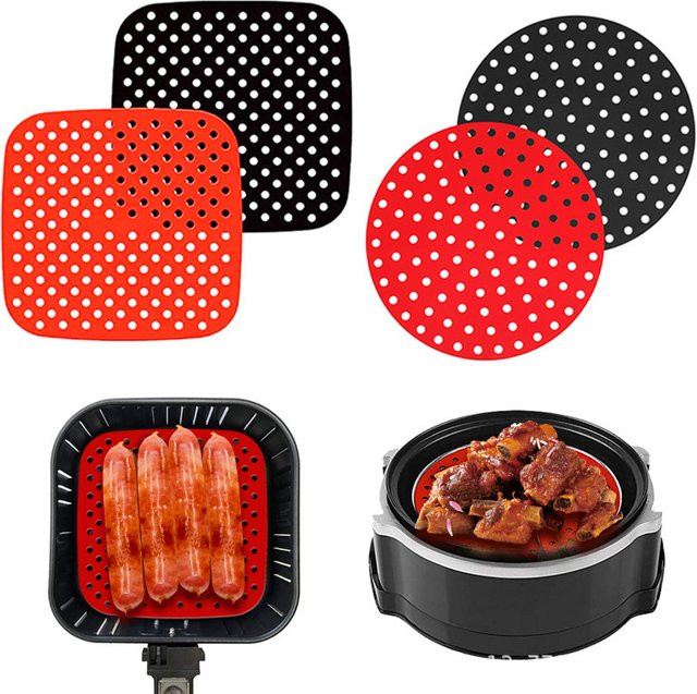 YS00032 Antihaft-Backmatte aus Silikon für Air Fryer in Schwarz - Bild 1