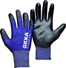 OXXA Handschuh X-Treme-Lite PU in Schwarz und Blau, Größe 10, nach EN 388 mit PU-Beschichtung - Bild 1