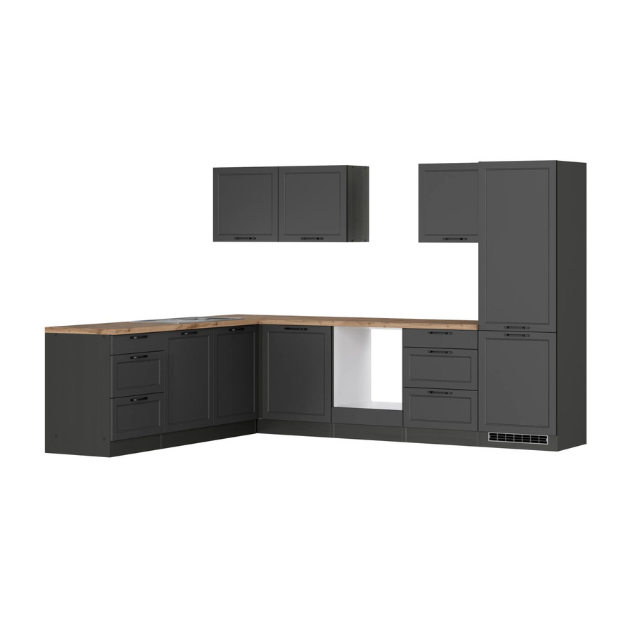 Held Winkelküche Kempten in Landhaus Optik, Farbe Grau Graphit, Breite: 300 cm - Bild 2