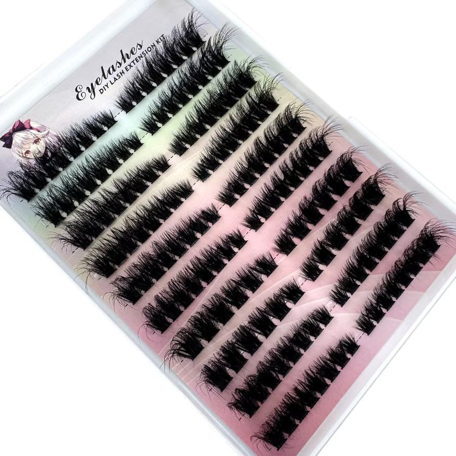 Left+Right Eye Lash Extension Single Clusters, Black, Unisex - Bild 2