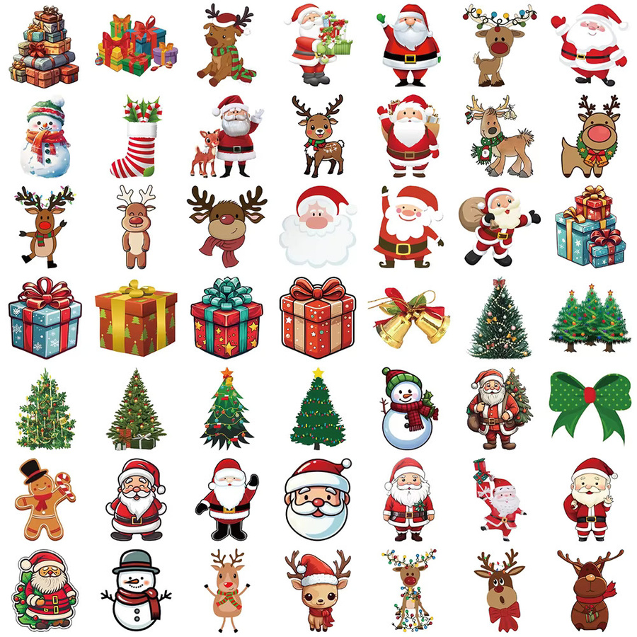 Charile Weihnachtsmann und Elch Aufkleber Set, bunte Cartoon Sticker aus Papier für Scrapbook und Dekoration - Bild 3
