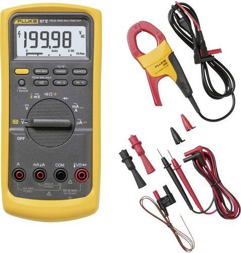 Fluke 87V IMSK Digitales Hand-Multimeter mit Service-Kit, CAT III 1000 V / CAT IV 600 V, 20000 Counts, Gelb - Bild 1