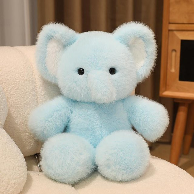BC Pet Supplies Kawaii Elefant Bär Hase Plüschtiere, Blau, 45cm - Bild 1