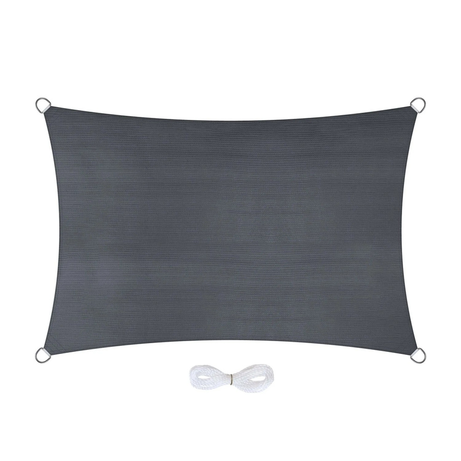Jardinion Sonnensegel rechteckig aus HDPE in Grau, Breite: 300 cm, Tiefe: 200 cm - Bild 2