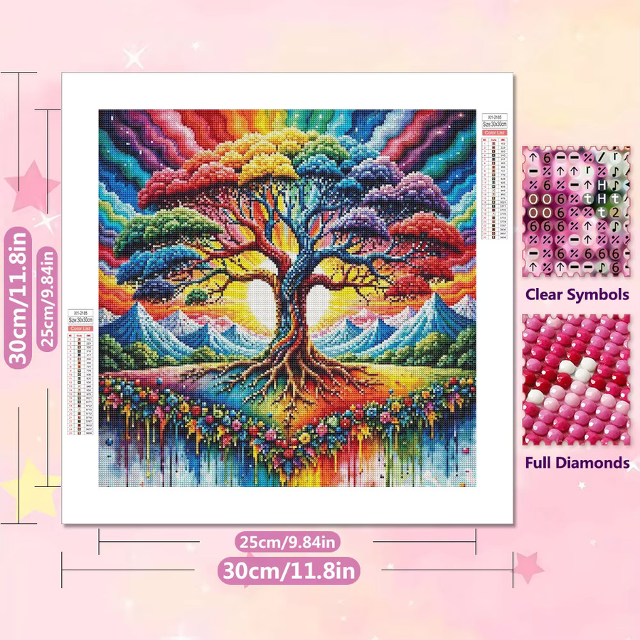 EverShine 5D Diamant-Malerei DIY Hobby-Bastelset mit Baum-Stickerei und Fantasie-Landschaft in Multicolour, B/H: 20 x 20 cm - Bild 2